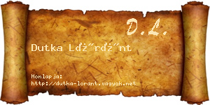 Dutka Lóránt névjegykártya
