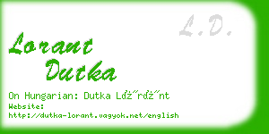 lorant dutka business card